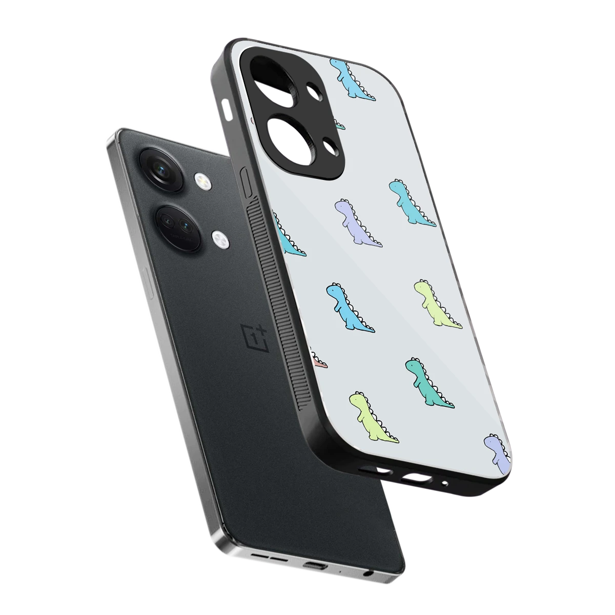 Dino sleek oneplus nord 3 cover with tempered glass back and TPU edges