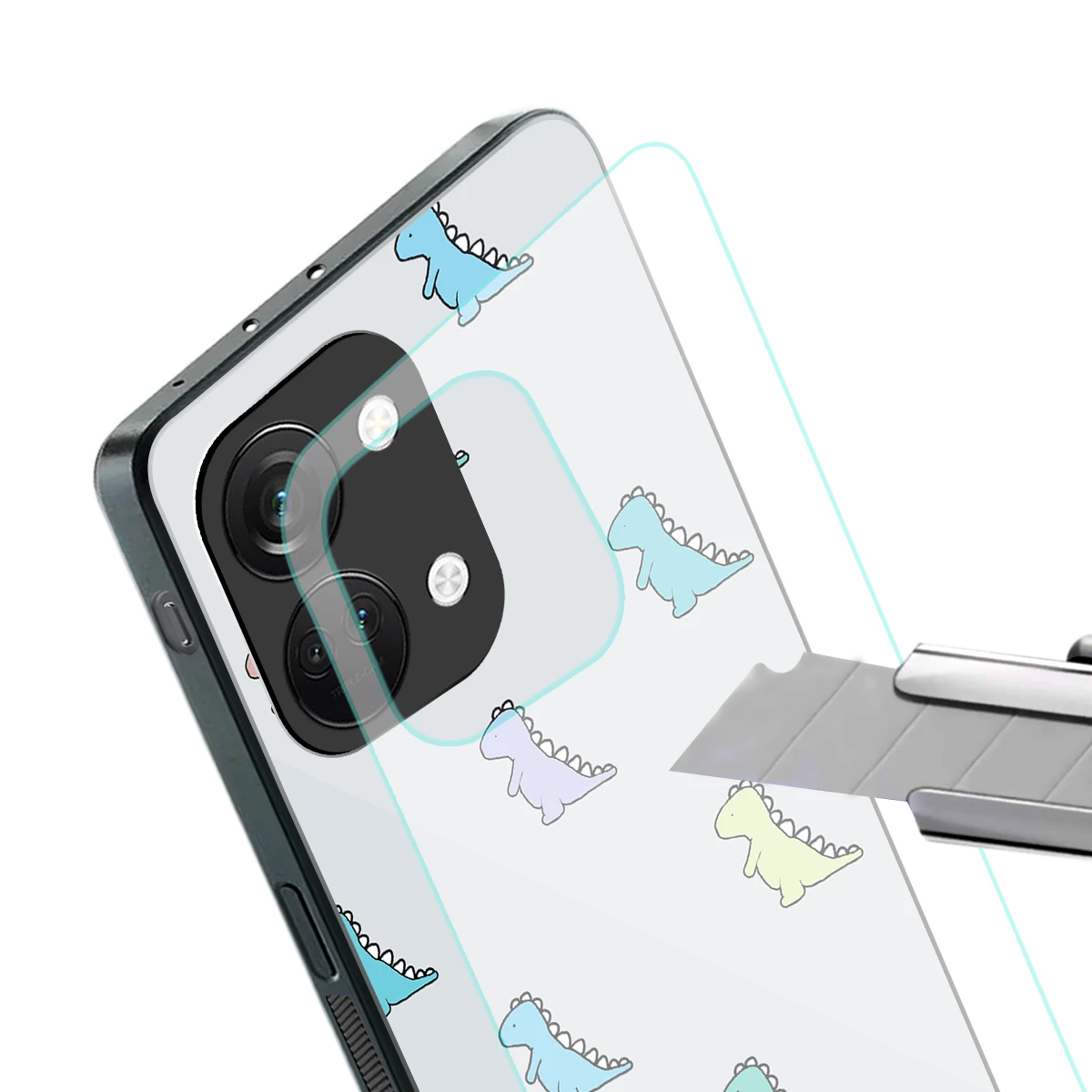 Dino stylish phone case for oneplus nord 3 | glossy glass and slim fit