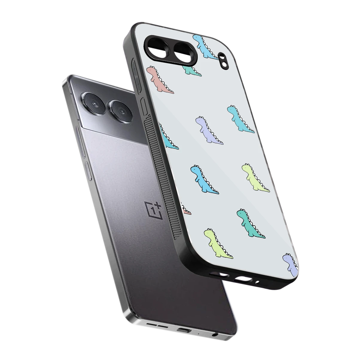 Dino sleek oneplus nord 4 cover with tempered glass back and TPU edges