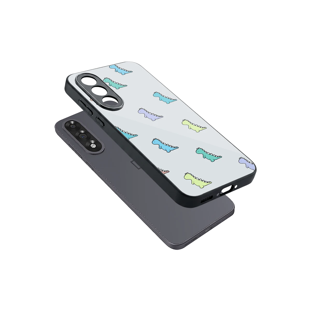 Dino sleek oneplus nord 5 cover with tempered glass back and TPU edges