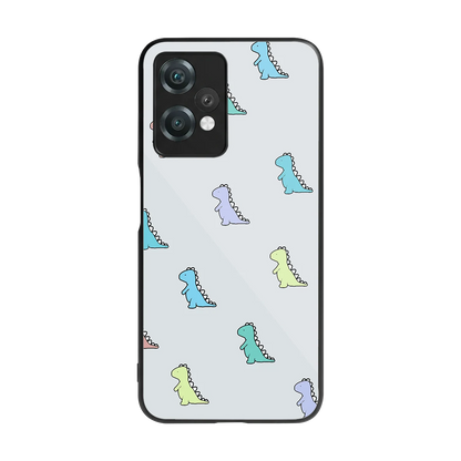 Dino back phone cover | glass case for oneplus nord ce 2 lite