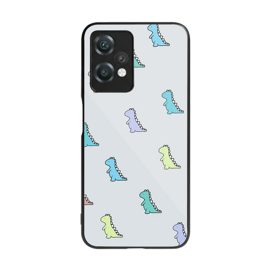 Dino back phone cover | glass case for oneplus nord ce 2 lite
