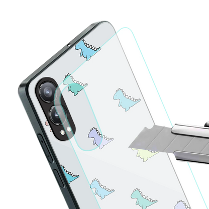 Dino stylish phone case for oneplus nord ce 4 lite | glossy glass and slim fit