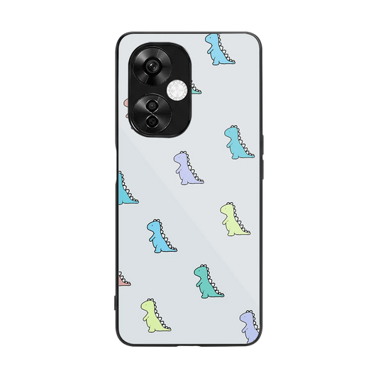 Dino back phone cover | glass case for oneplus nord ce 3 lite