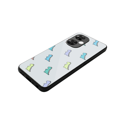 Dino stylish phone case for oneplus nord ce 3 lite | glossy glass and slim fit