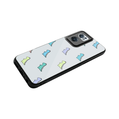 Dino stylish phone case for oneplus nord ce 2 | glossy glass and slim fit