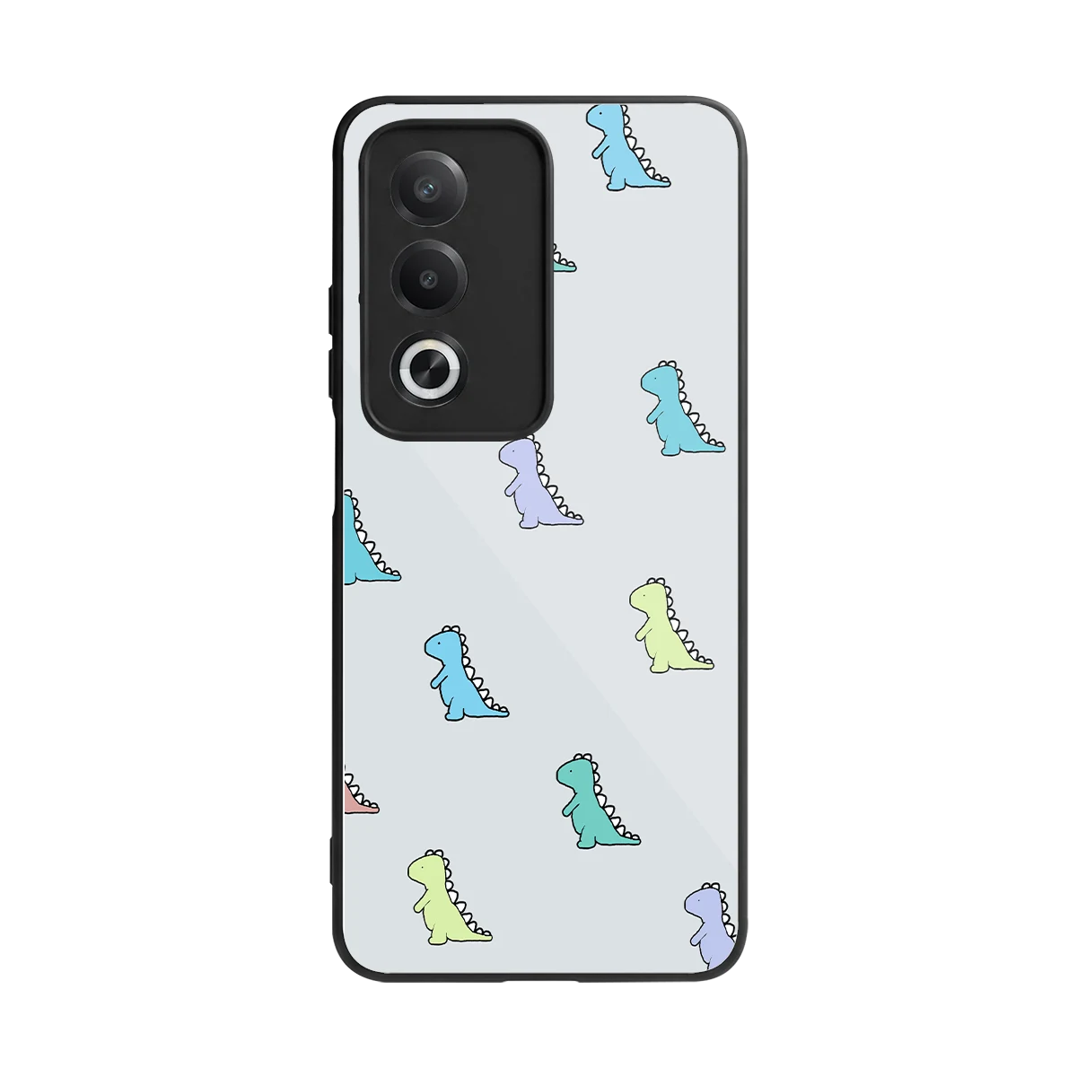 Dino back phone cover | glass case for oppo a3 pro