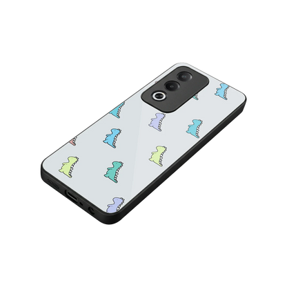 Dino stylish phone case for oppo a3 pro | glossy glass and slim fit