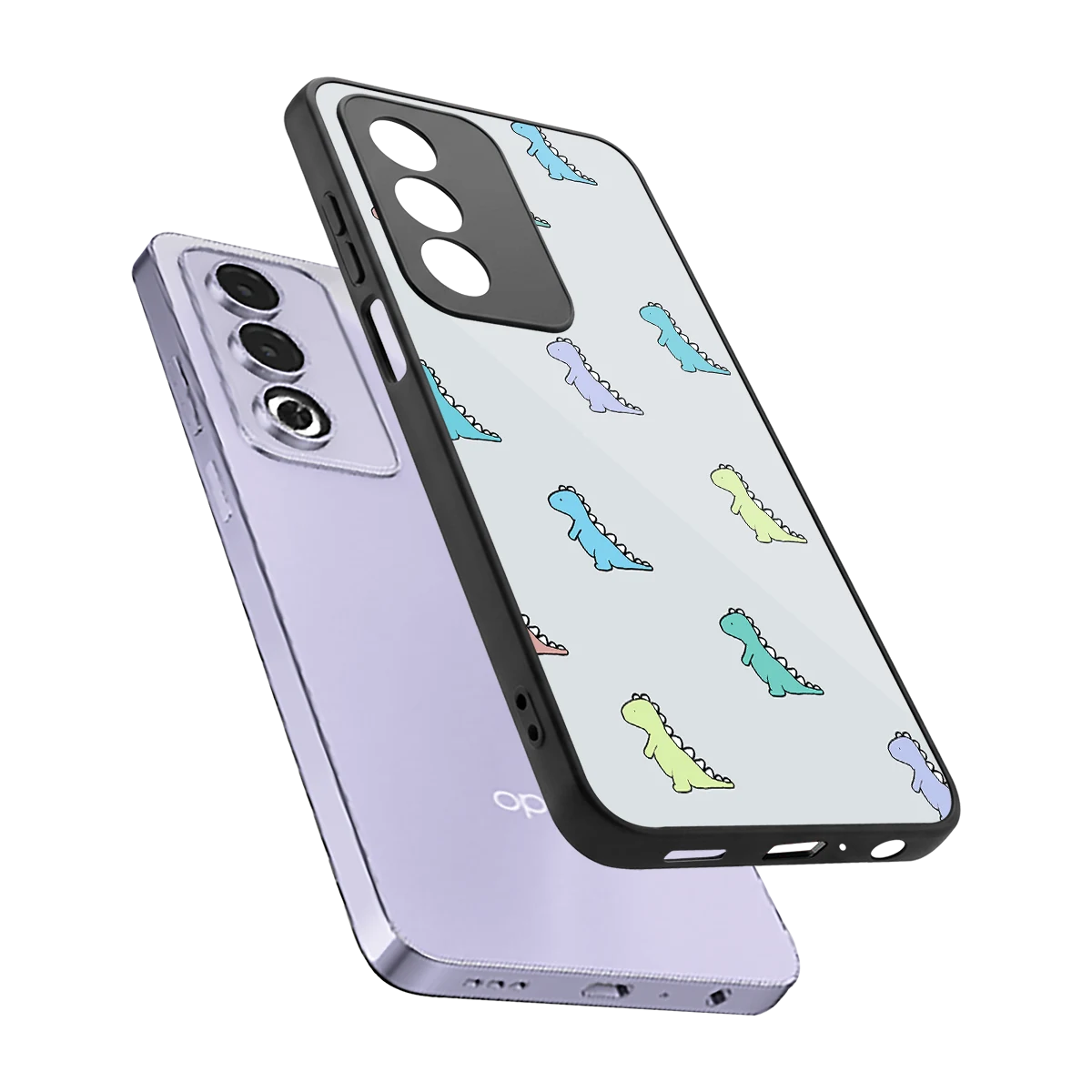 Dino sleek oppo a3 pro cover with tempered glass back and TPU edges