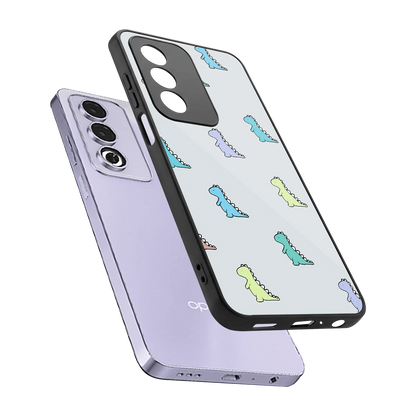 Dino sleek oppo a3 pro cover with tempered glass back and TPU edges
