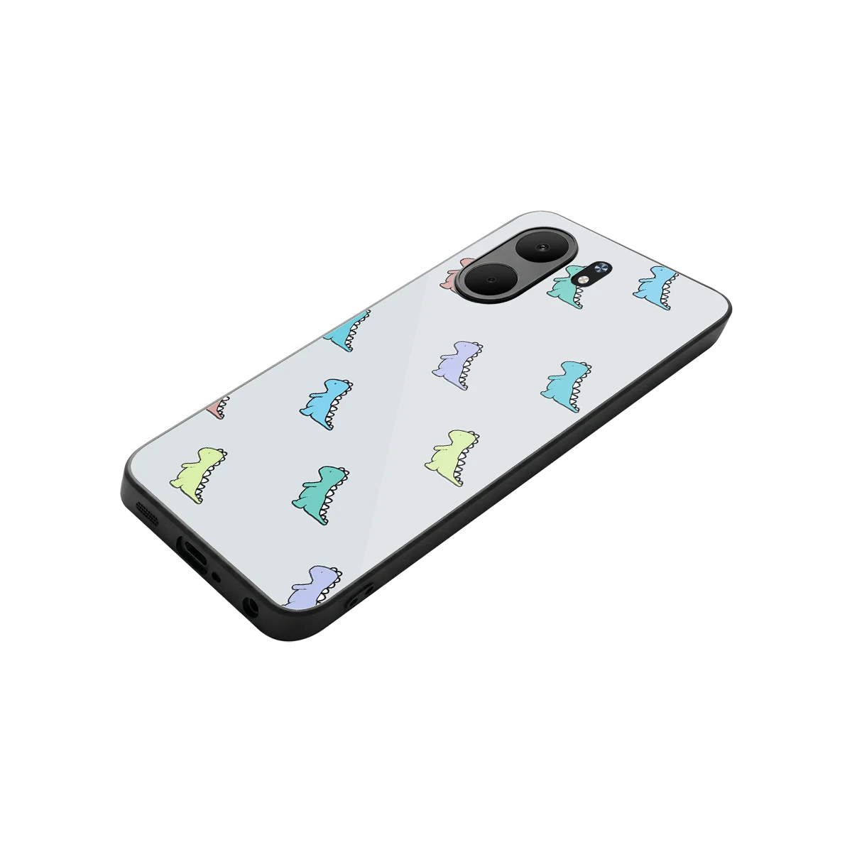 Dino stylish phone case for oppo a5x 5g | glossy glass and slim fit