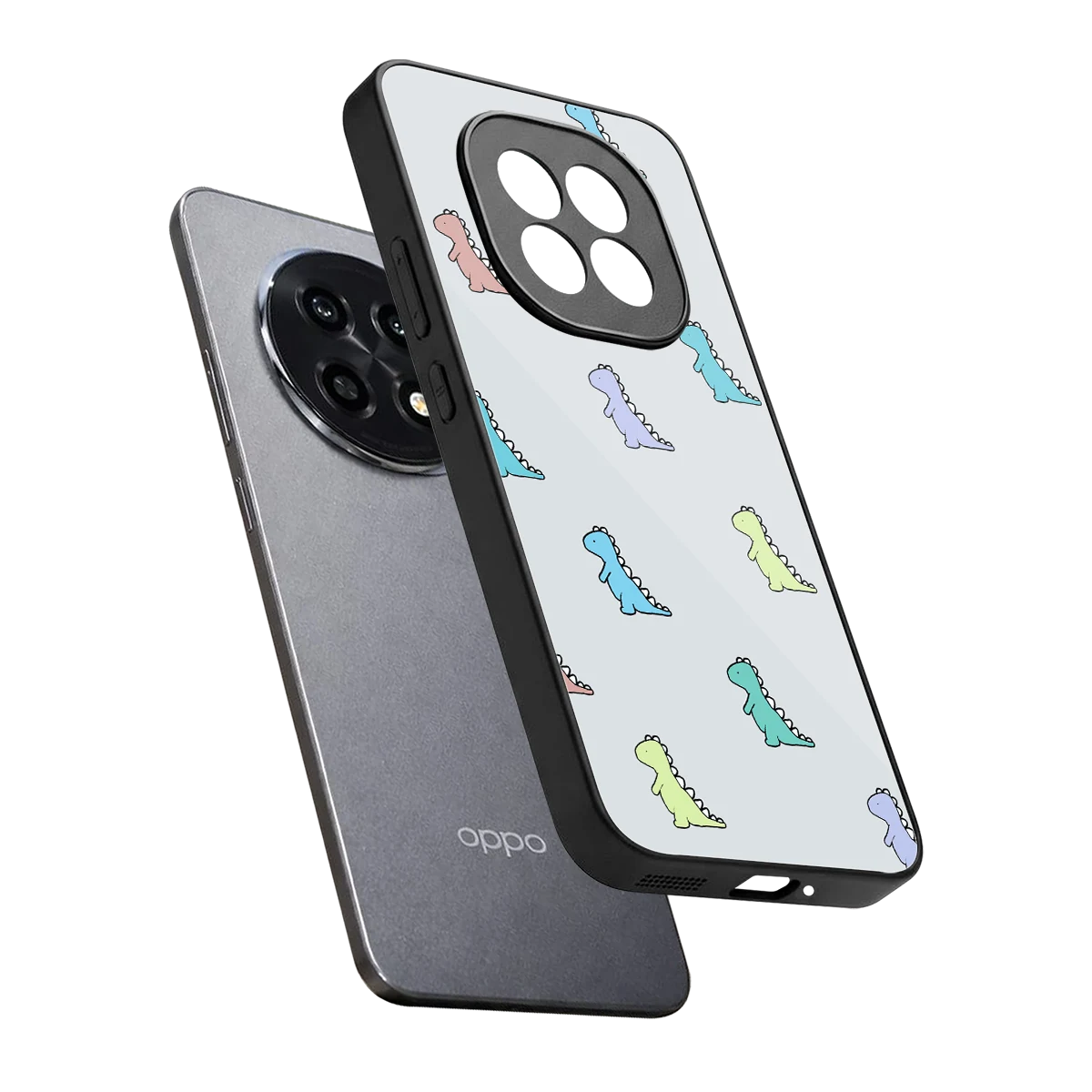 Dino sleek oppo f29 pro 5g cover with tempered glass back and TPU edges