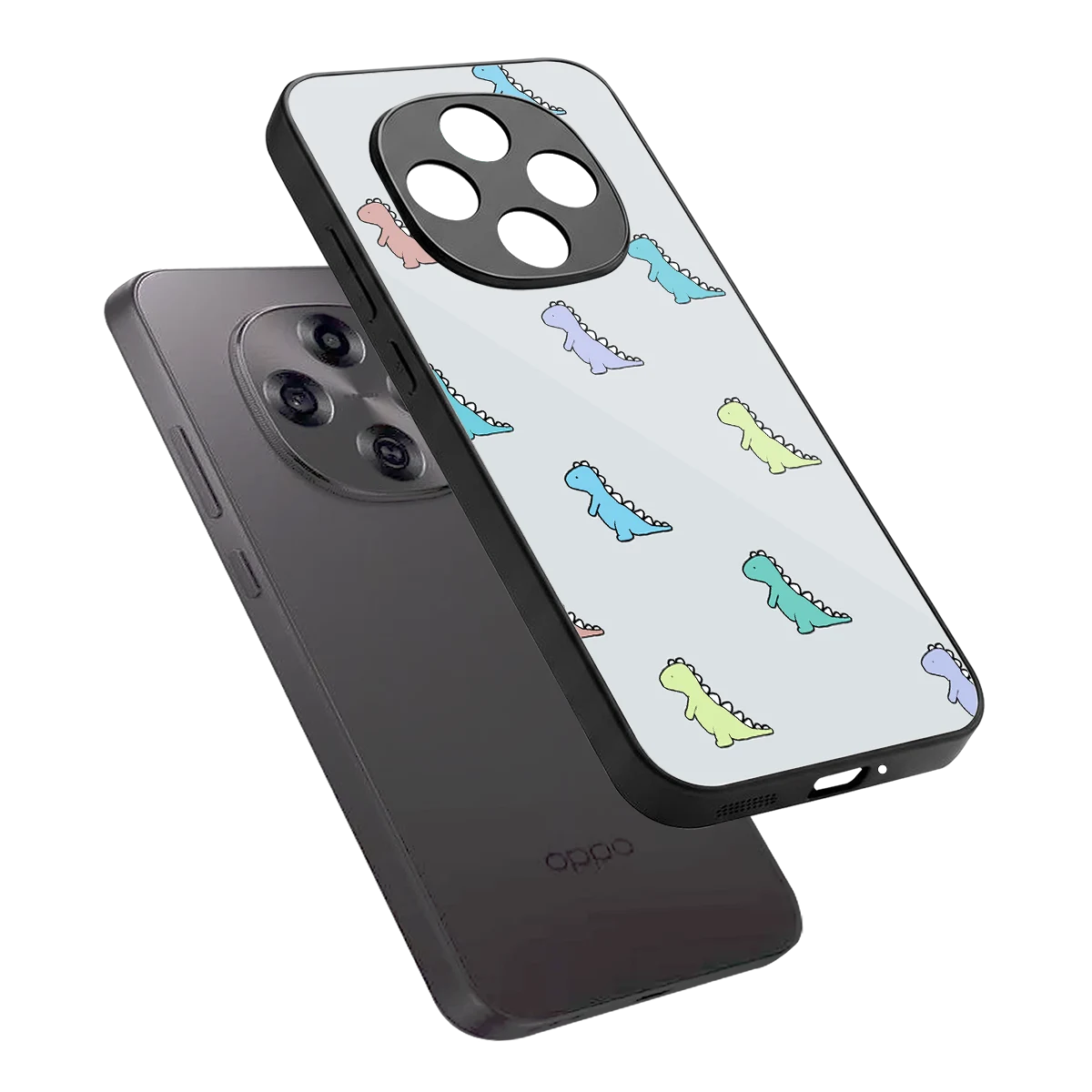 Dino sleek oppo f31 pro 5g cover with tempered glass back and TPU edges