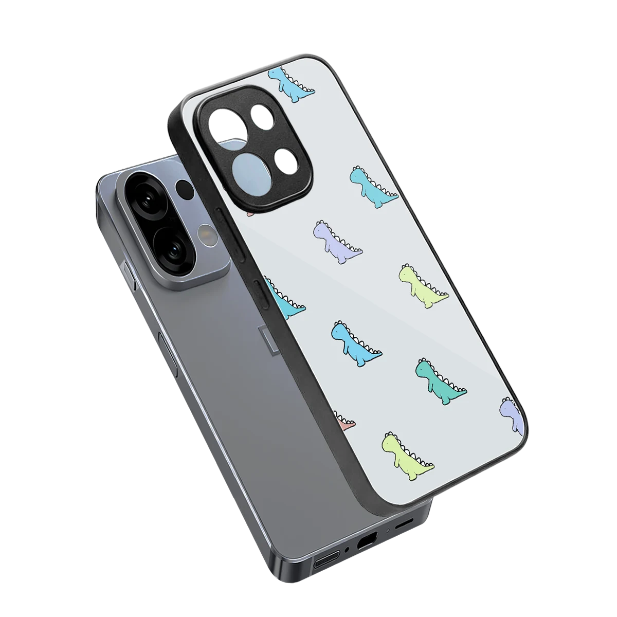 Dino sleek oppo k13 5g cover with tempered glass back and TPU edges