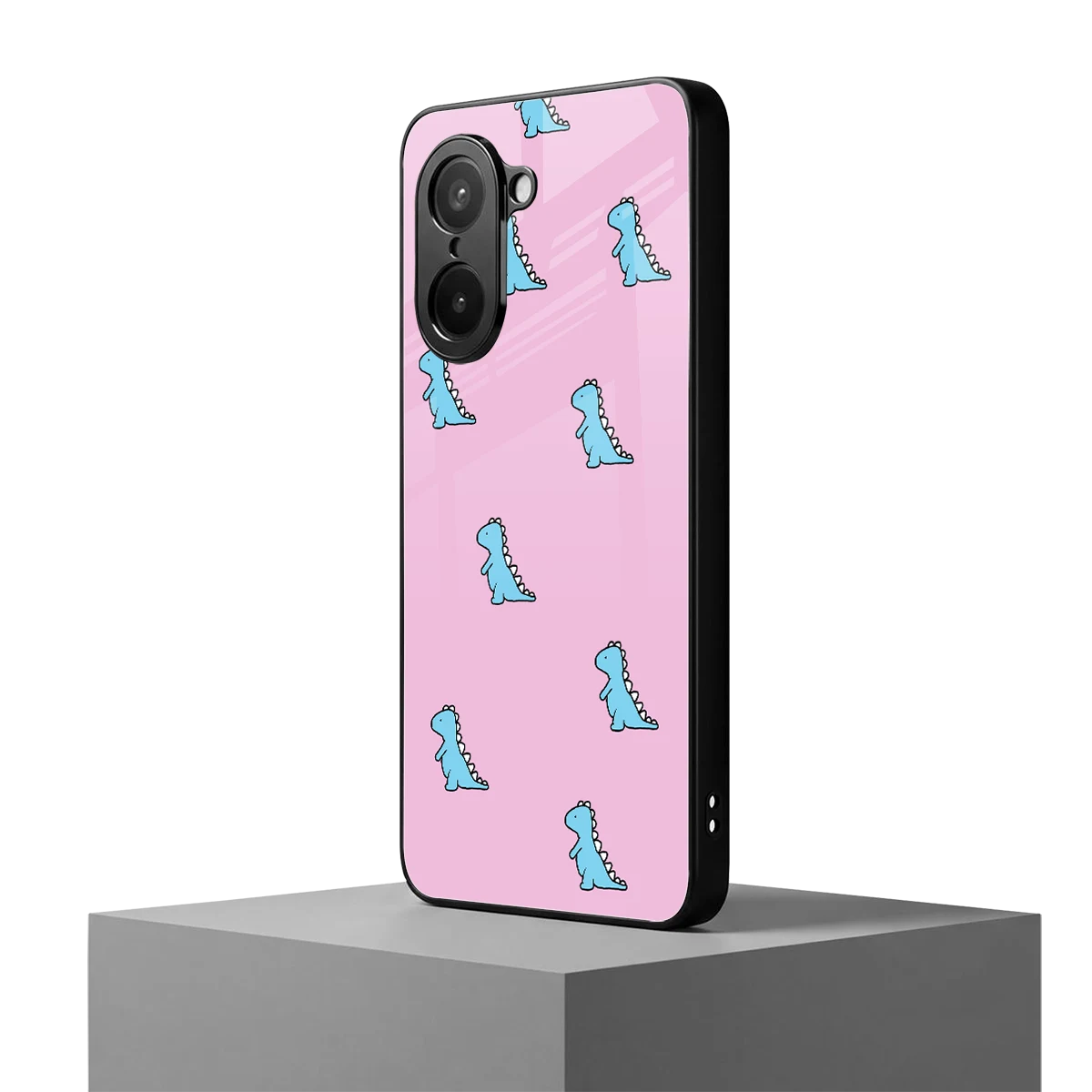 Dino Pink oneplus nord ce5 5g mobile cover | shockproof glass phone case