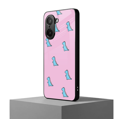 Dino Pink oneplus nord ce5 5g mobile cover | shockproof glass phone case