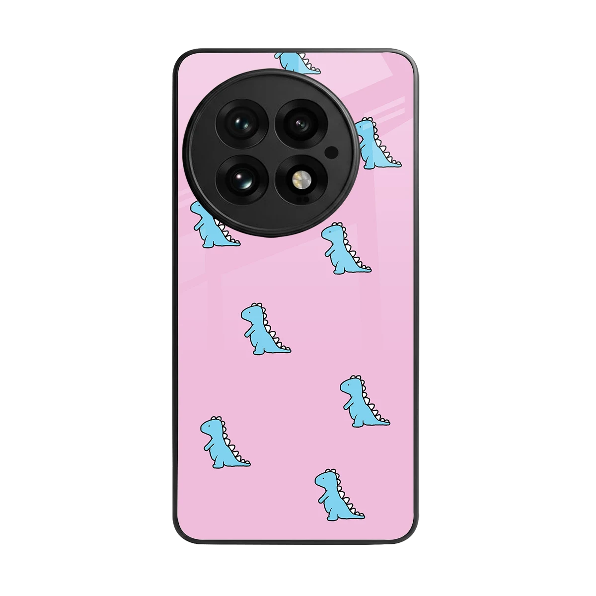 Dino Pink back phone cover | glass case for oneplus 13