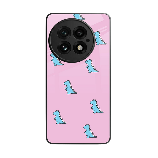 Dino Pink back phone cover | glass case for oneplus 13
