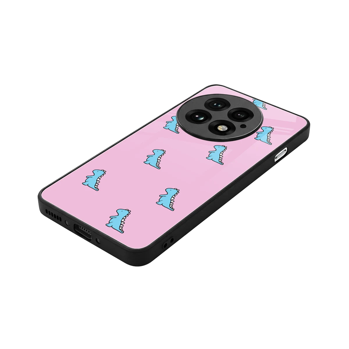Dino Pink stylish phone case for oneplus 13 | glossy glass and slim fit