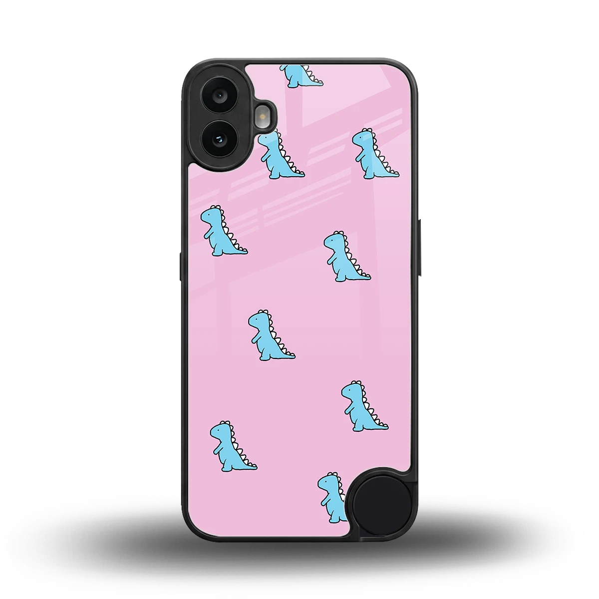 Dino Pink back phone cover | glass case for cmf nothing phone 1