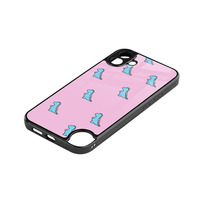 Dino Pink stylish phone case for cmf nothing phone 1 | glossy glass and slim fit