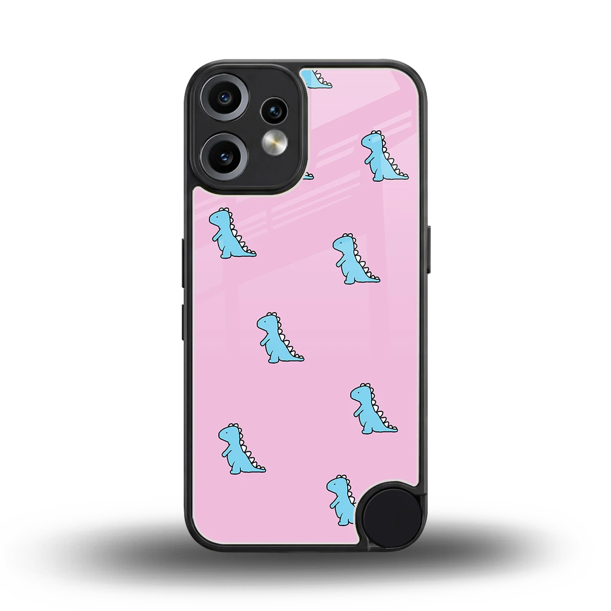 Dino Pink back phone cover | glass case for cmf nothing phone 2 pro