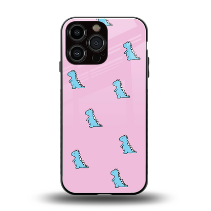 Dino Pink back phone cover | glass case for iphone 12 pro max