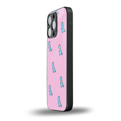 Dino Pink iphone 11 pro max mobile cover | shockproof glass phone case