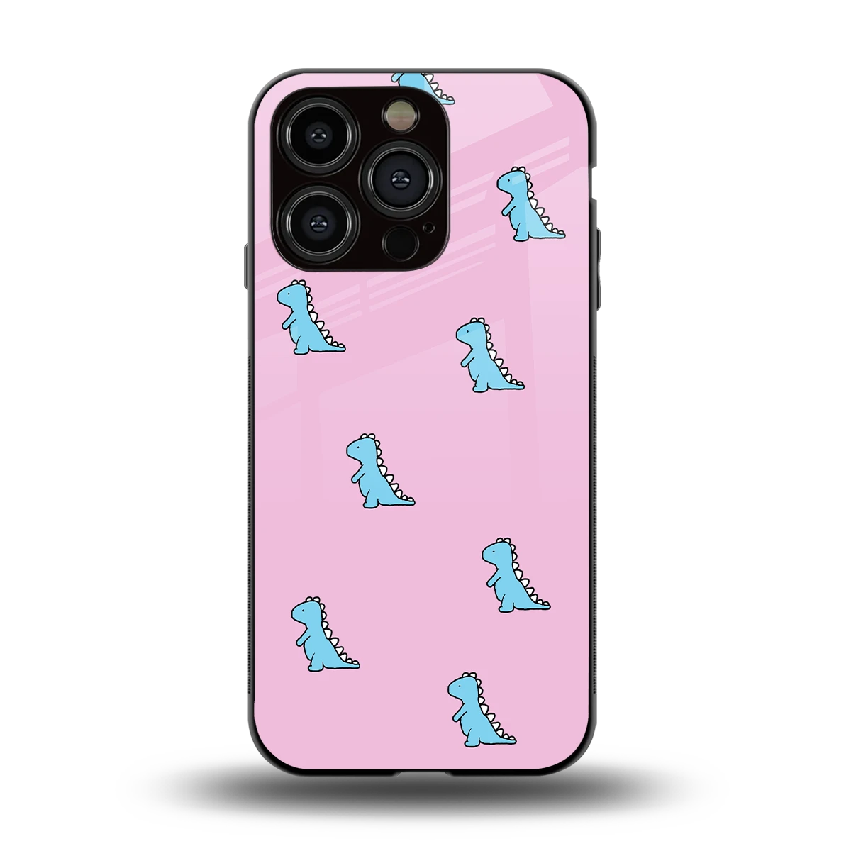 Dino Pink back phone cover | glass case for iphone 12 pro