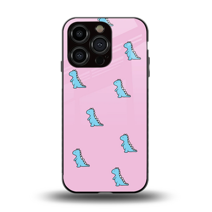 Dino Pink back phone cover | glass case for iphone 11 pro