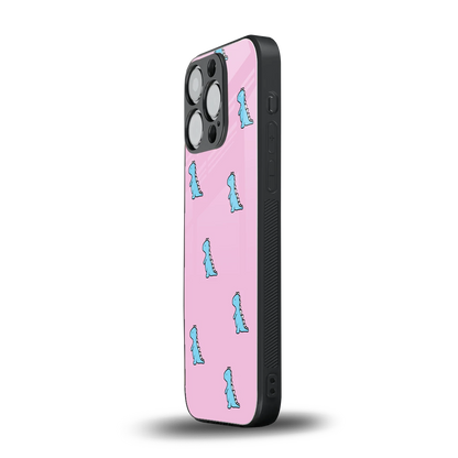 Dino Pink iphone 11 pro mobile cover | shockproof glass phone case