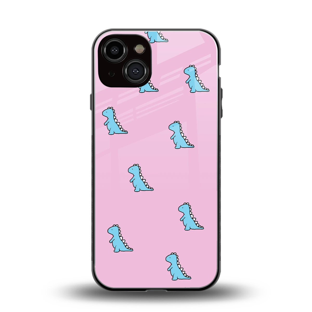 Dino Pink back phone cover | glass case for iphone 14