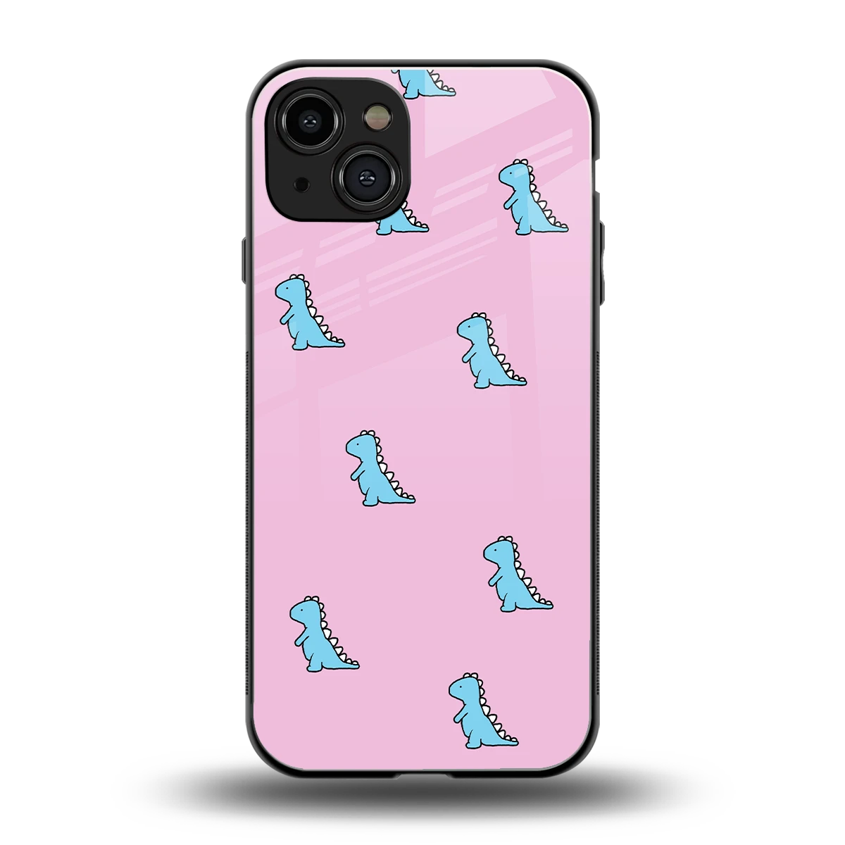 Dino Pink back phone cover | glass case for iphone 15