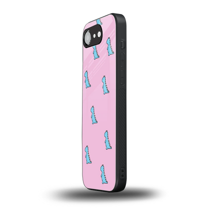 Dino Pink iphone 17e mobile cover | shockproof glass phone case