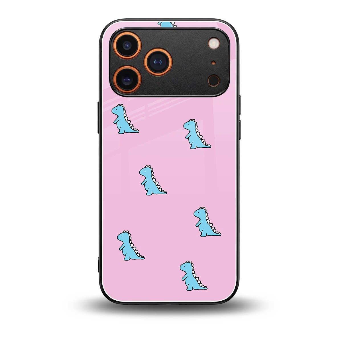Dino Pink back phone cover | glass case for iphone 17 pro