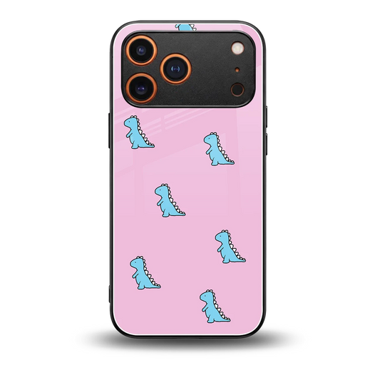 Dino Pink back phone cover | glass case for iphone 17 pro