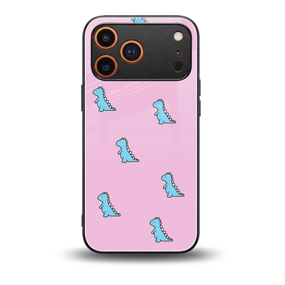 Dino Pink back phone cover | glass case for iphone 17 pro max