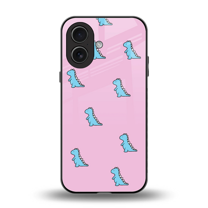 Dino Pink back phone cover | glass case for iphone 17