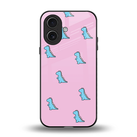 Dino Pink back phone cover | glass case for iphone 17
