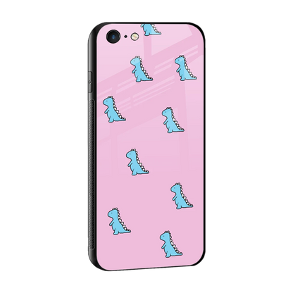 Dino Pink sleek iphone 6s cover with tempered glass back and TPU edges