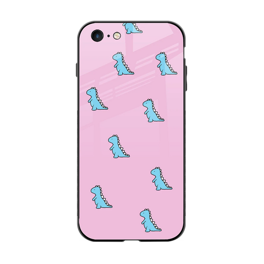Dino Pink back phone cover | glass case for iphone 6s