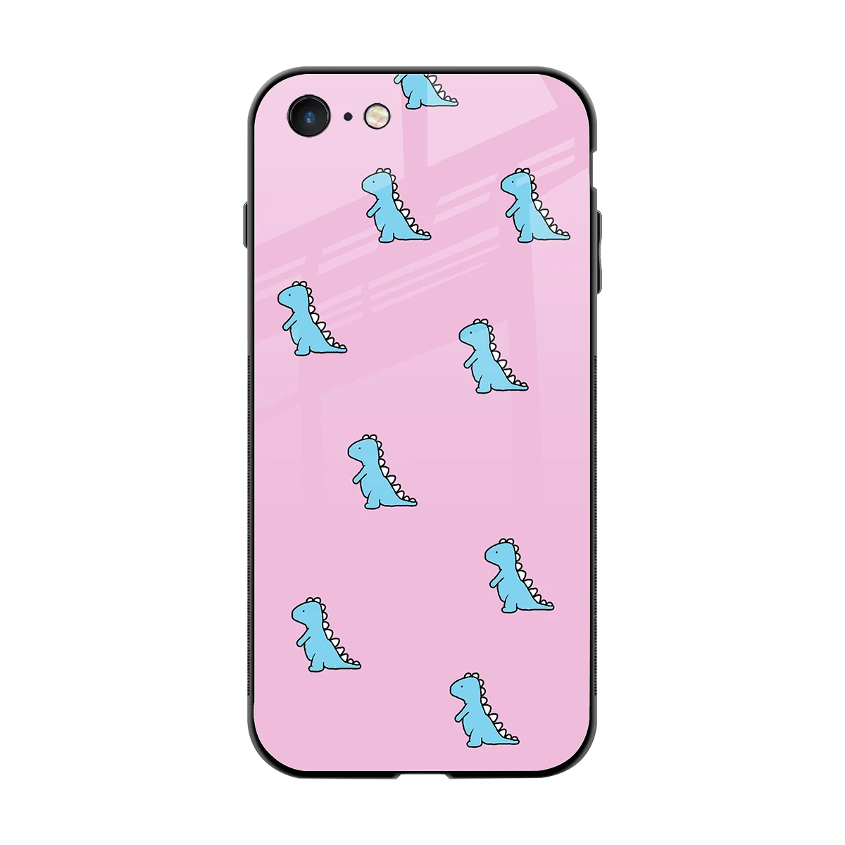 Dino Pink back phone cover | glass case for iphone 7