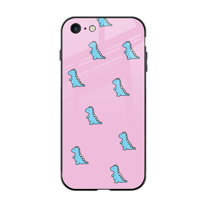 Dino Pink back phone cover | glass case for iphone 8