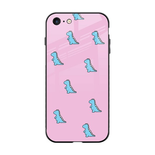 Dino Pink back phone cover | glass case for iphone 8