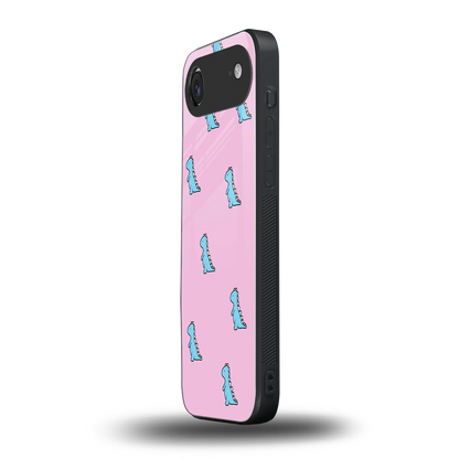 Dino Pink iphone air mobile cover | shockproof glass phone case