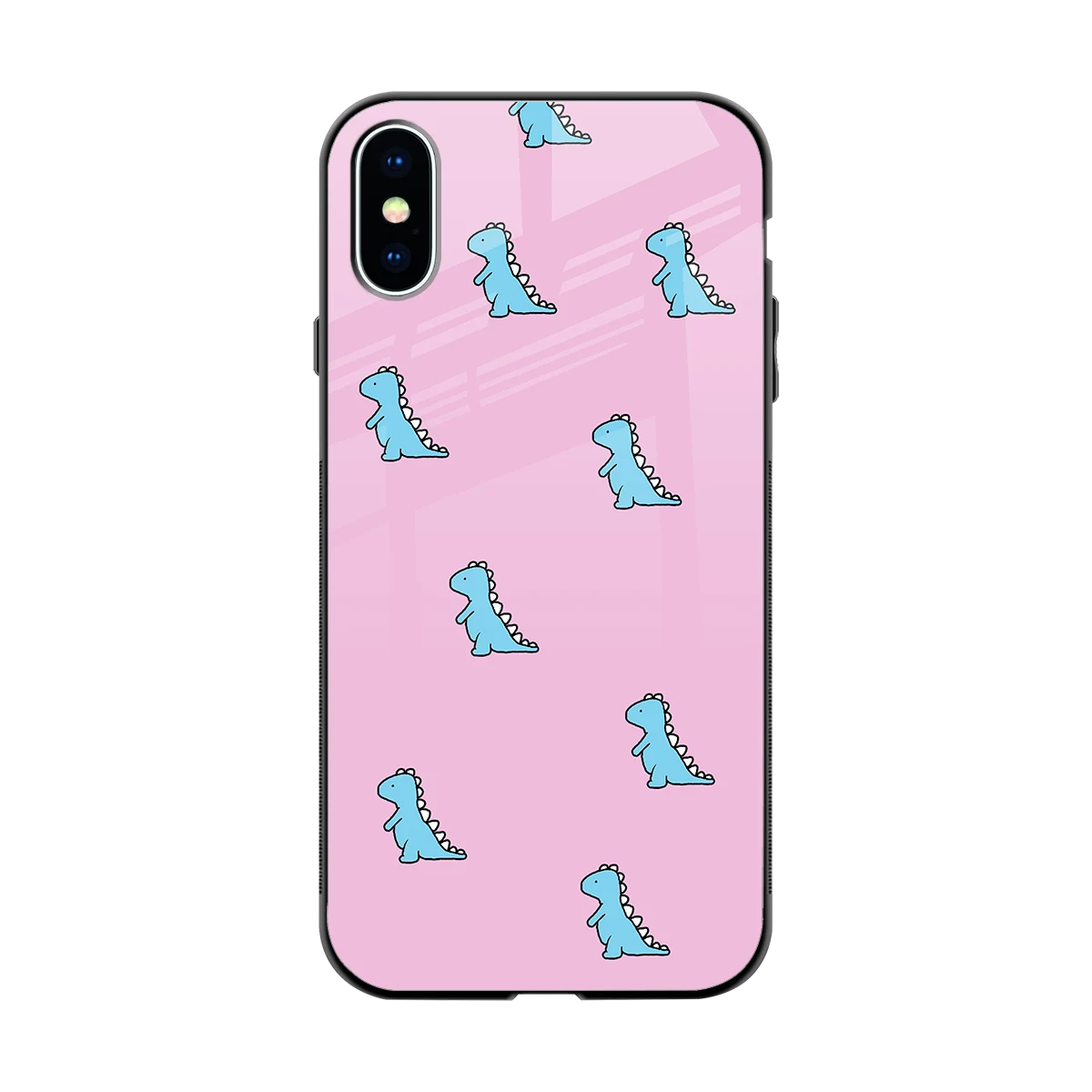 Dino Pink back phone cover | glass case for iphone xs