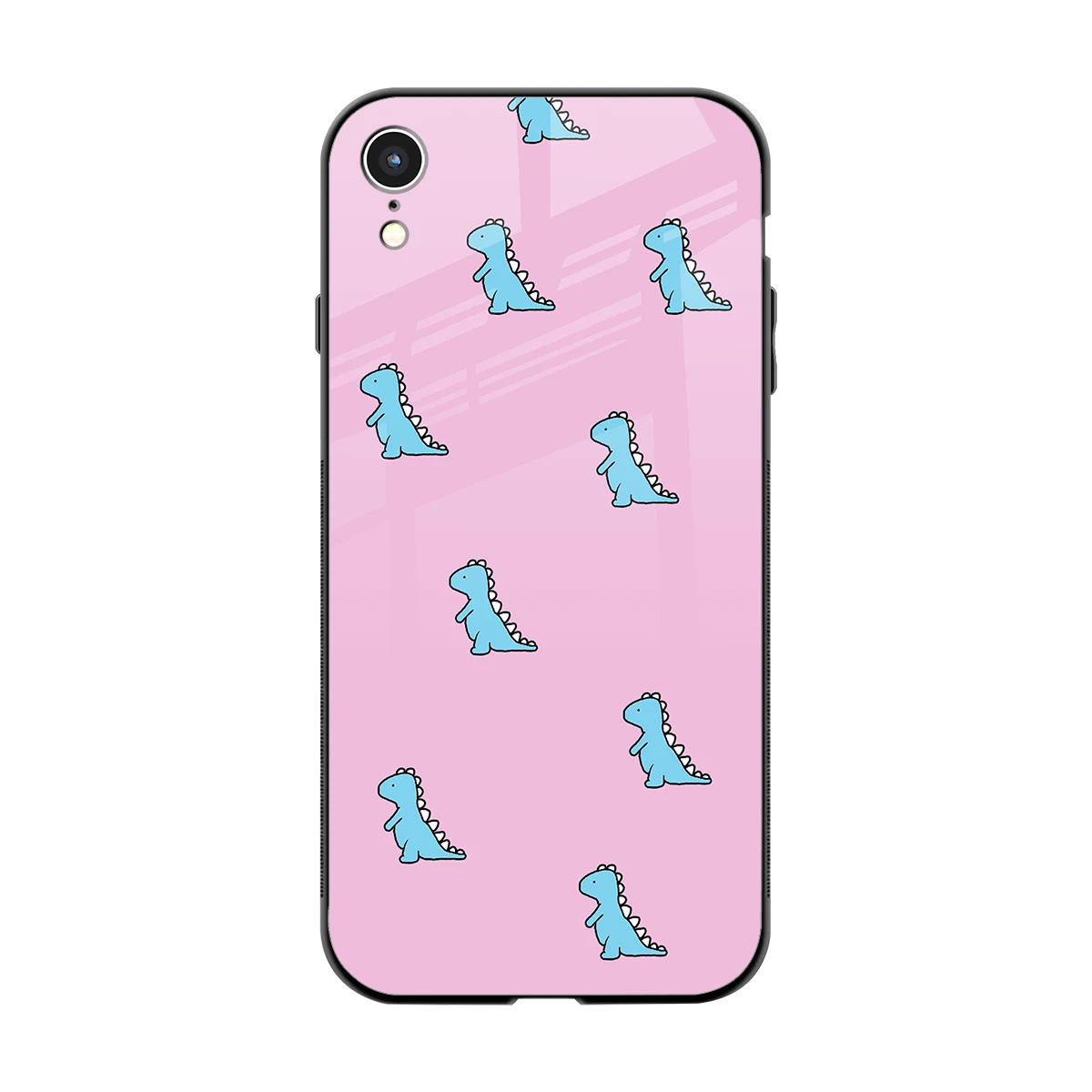 Dino Pink back phone cover | glass case for iphone xr