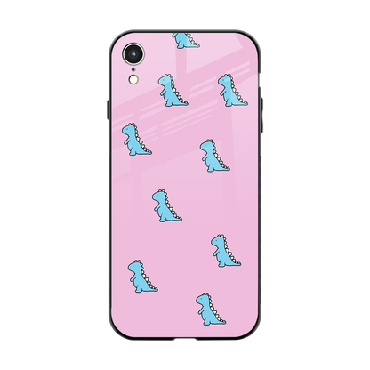 Dino Pink back phone cover | glass case for iphone xr