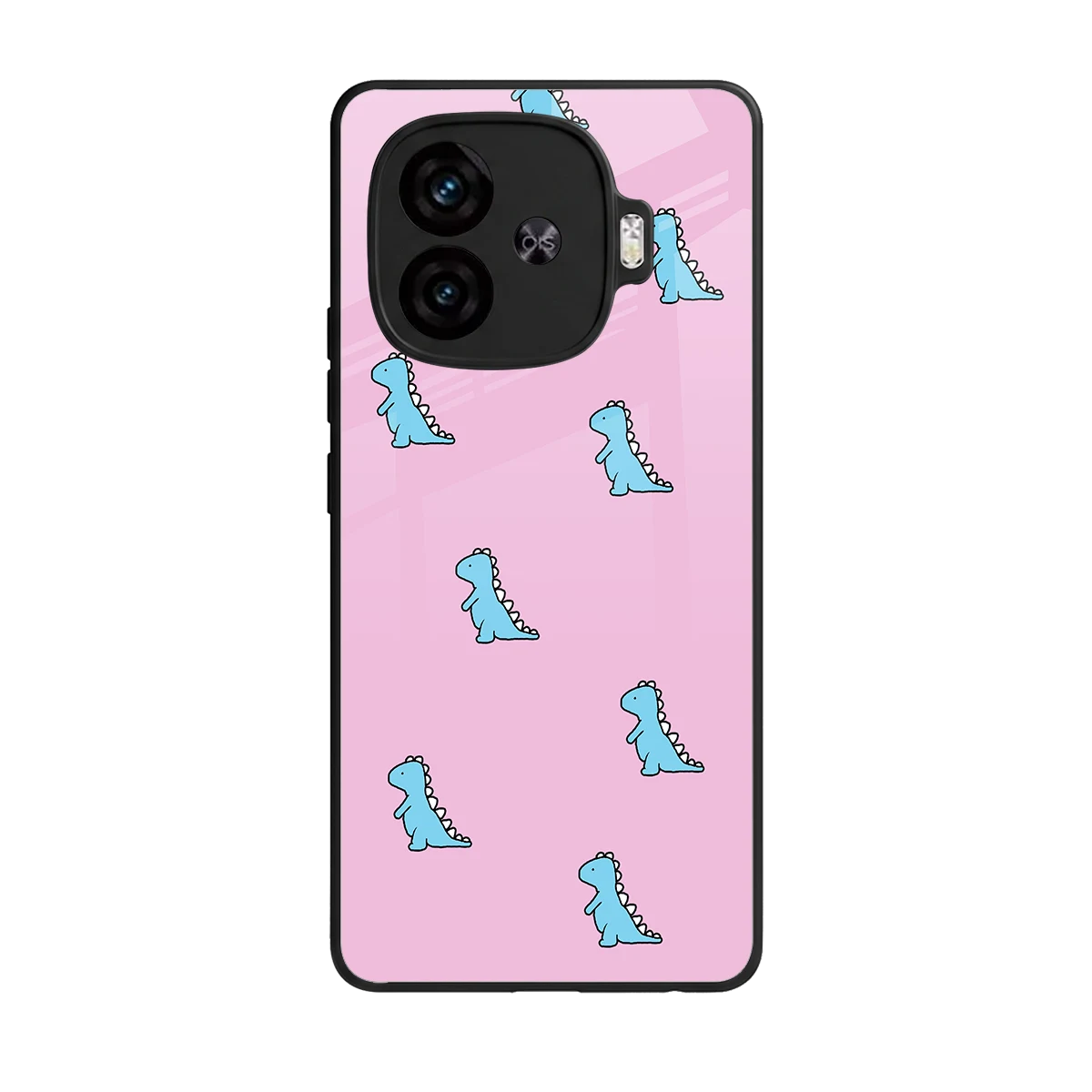 Dino Pink back phone cover | glass case for iqoo neo 10r 5g