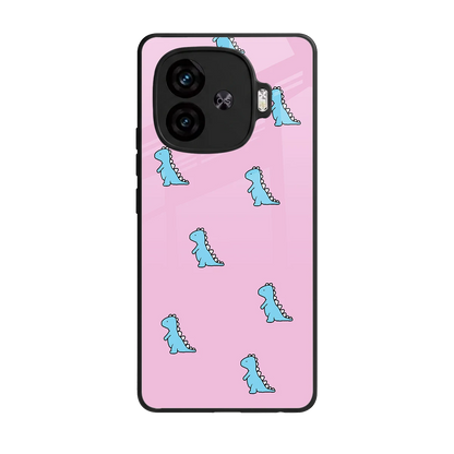 Dino Pink back phone cover | glass case for iqoo neo 10r 5g